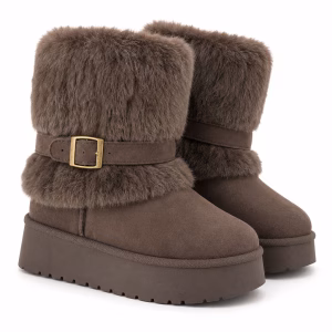 Hermosas Botas de Piel y Gamuza